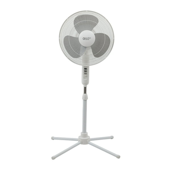 Oscillation pedestal fan adjustable height tilt 3 speed white fr
